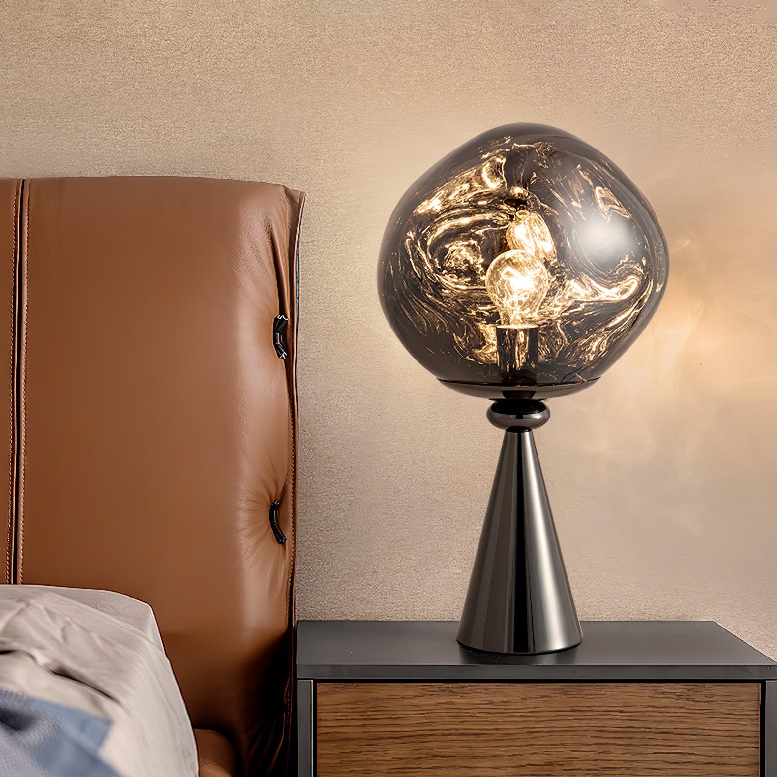 Contemporary Molten Glass Lava Cone Table Lamp for Modern Ambient Lighting