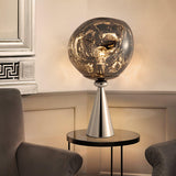 Contemporary Molten Glass Lava Cone Table Lamp for Modern Ambient Lighting