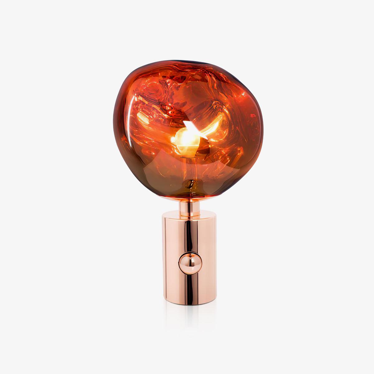 Modern Irregular Glass Lava Table Lamp with Reflective Chrome Finish for Home Decor