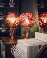 Modern Irregular Glass Lava Table Lamp with Reflective Chrome Finish for Home Decor