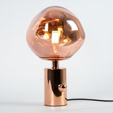Modern Irregular Glass Lava Table Lamp with Reflective Chrome Finish for Home Decor