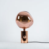 Modern Irregular Glass Lava Table Lamp with Reflective Chrome Finish for Home Decor