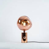 Modern Irregular Glass Lava Table Lamp with Reflective Chrome Finish for Home Decor