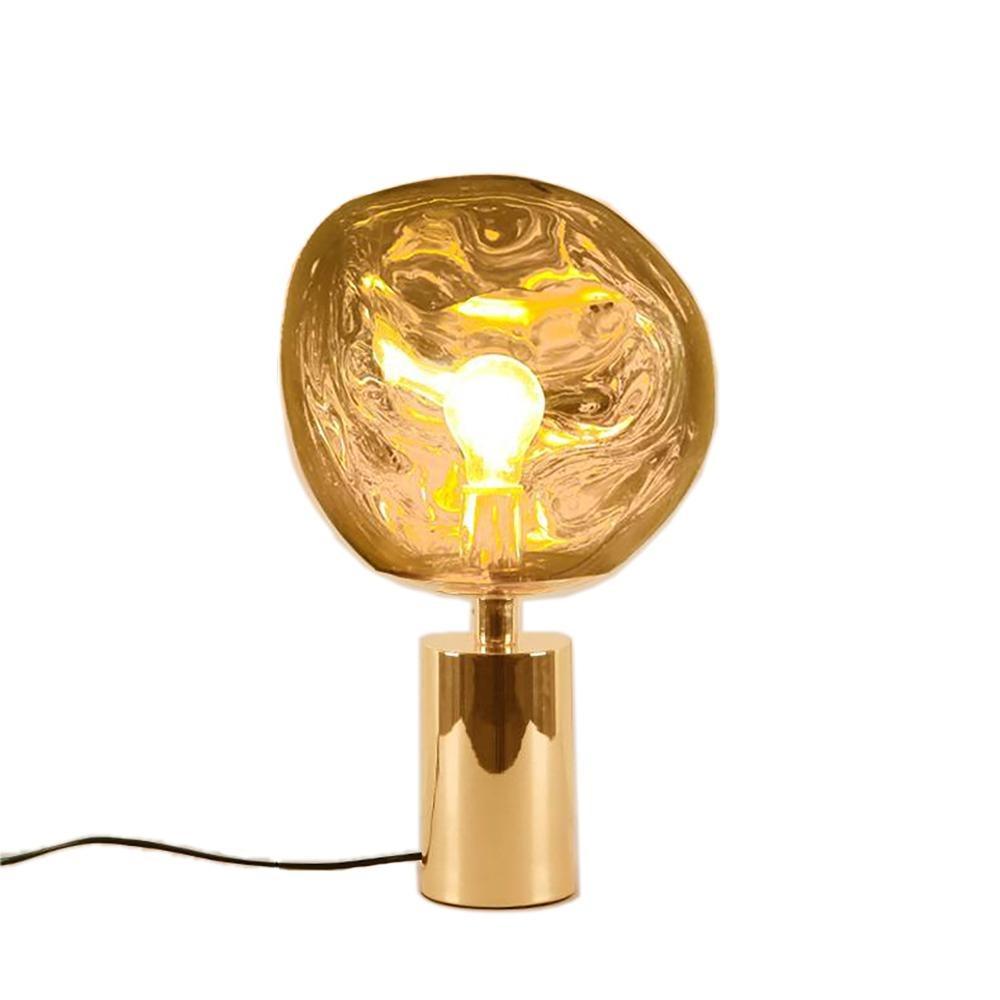 Modern Irregular Glass Lava Table Lamp with Reflective Chrome Finish for Home Decor