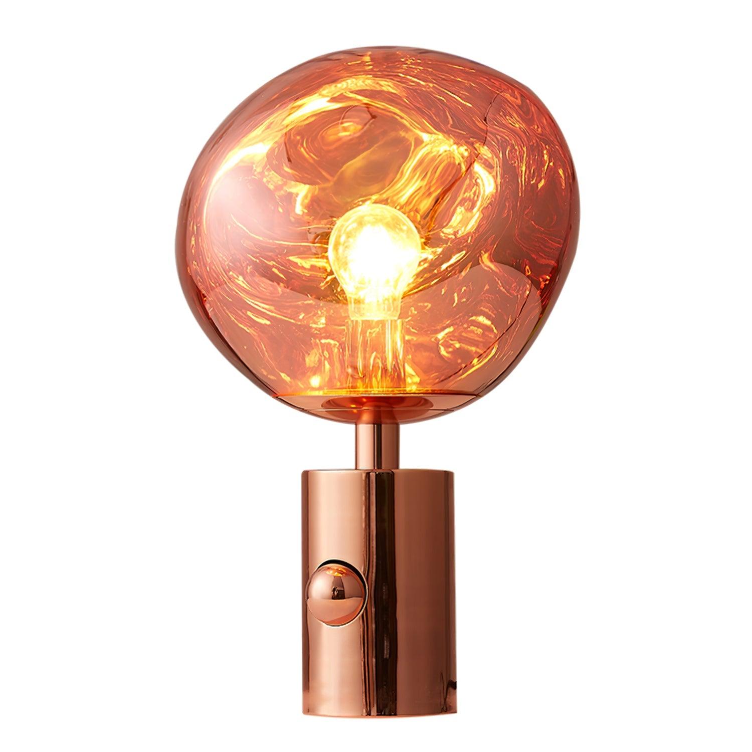 Modern Irregular Glass Lava Table Lamp with Reflective Chrome Finish for Home Decor