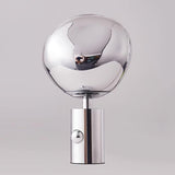 Modern Irregular Glass Lava Table Lamp with Reflective Chrome Finish for Home Decor