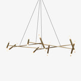 Modern Brass Diamond Shape Chandelier LED Ceiling Pendant Lighting for Dining Room