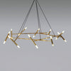 Modern Brass Diamond Shape Chandelier LED Ceiling Pendant Lighting for Dining Room