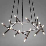 Modern Brass Diamond Shape Chandelier LED Ceiling Pendant Lighting for Dining Room