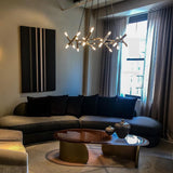Modern Brass Diamond Shape Chandelier LED Ceiling Pendant Lighting for Dining Room