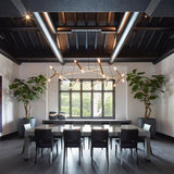 Modern Brass Diamond Shape Chandelier LED Ceiling Pendant Lighting for Dining Room