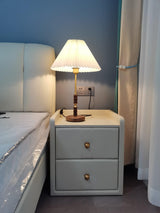 Mid Century Modern Pleated Walnut Table Lamp with Brass Accents and Folding Shade