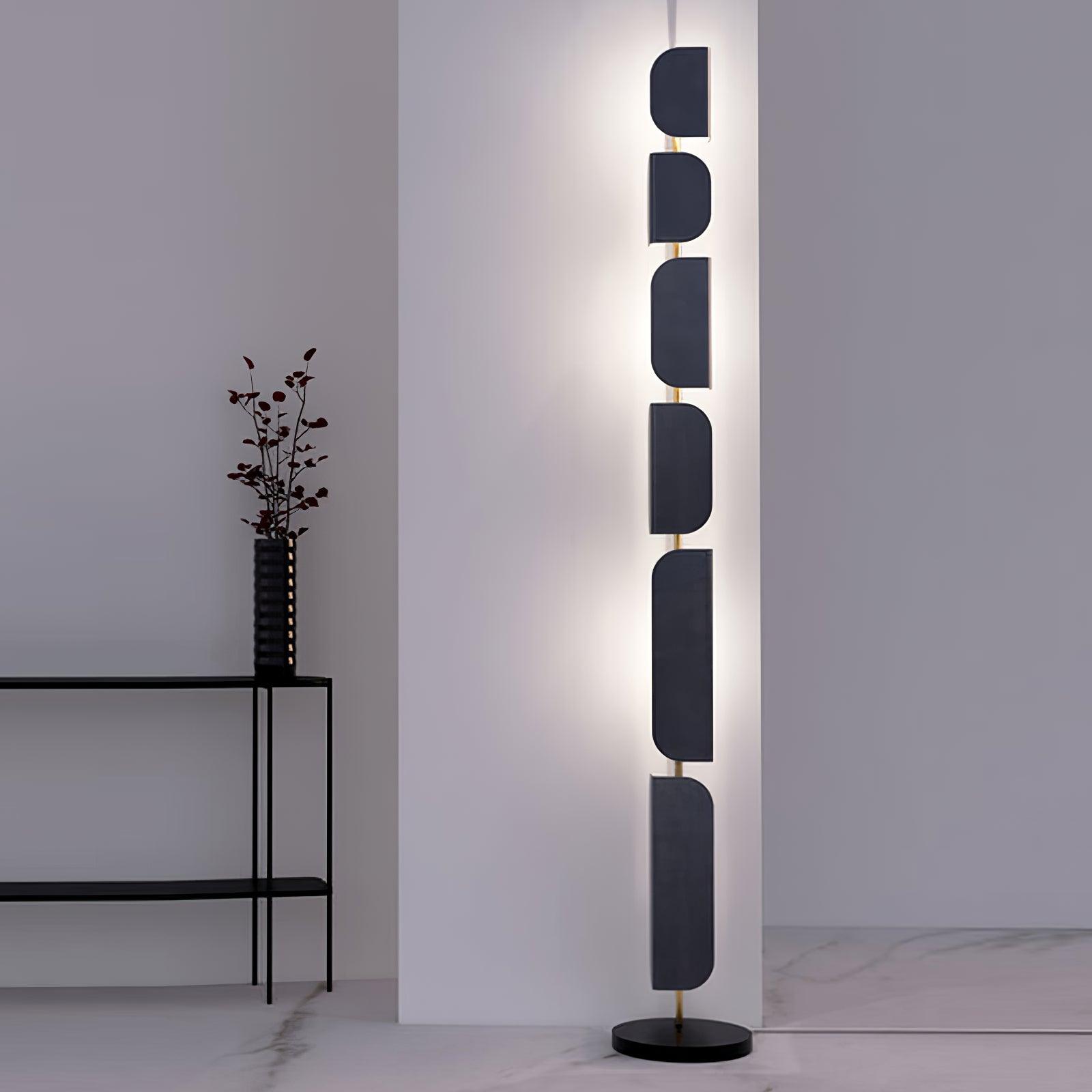 Leagan Contemporary Standing Floor Lamp with Marble Base and G4 LED