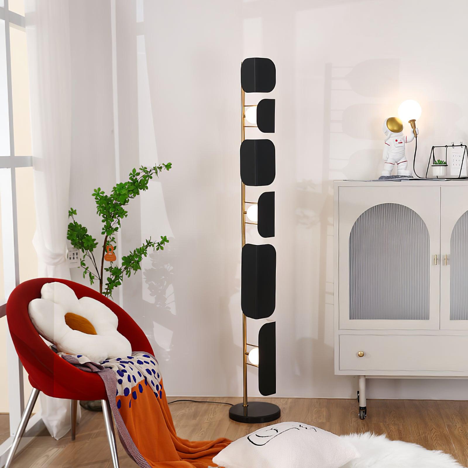 Leagan Contemporary Standing Floor Lamp with Marble Base and G4 LED