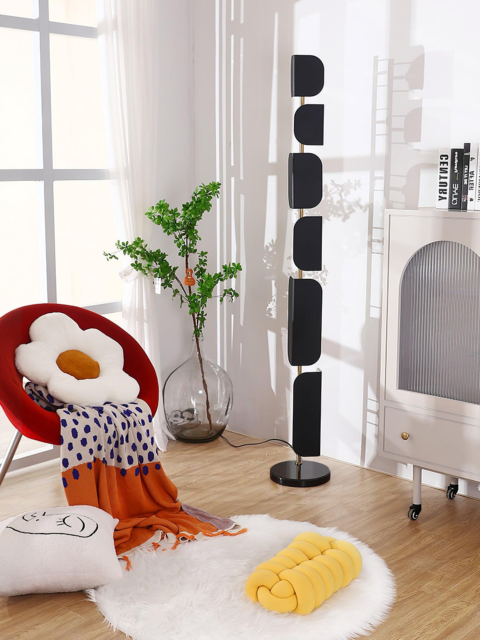 Leagan Contemporary Standing Floor Lamp with Marble Base and G4 LED
