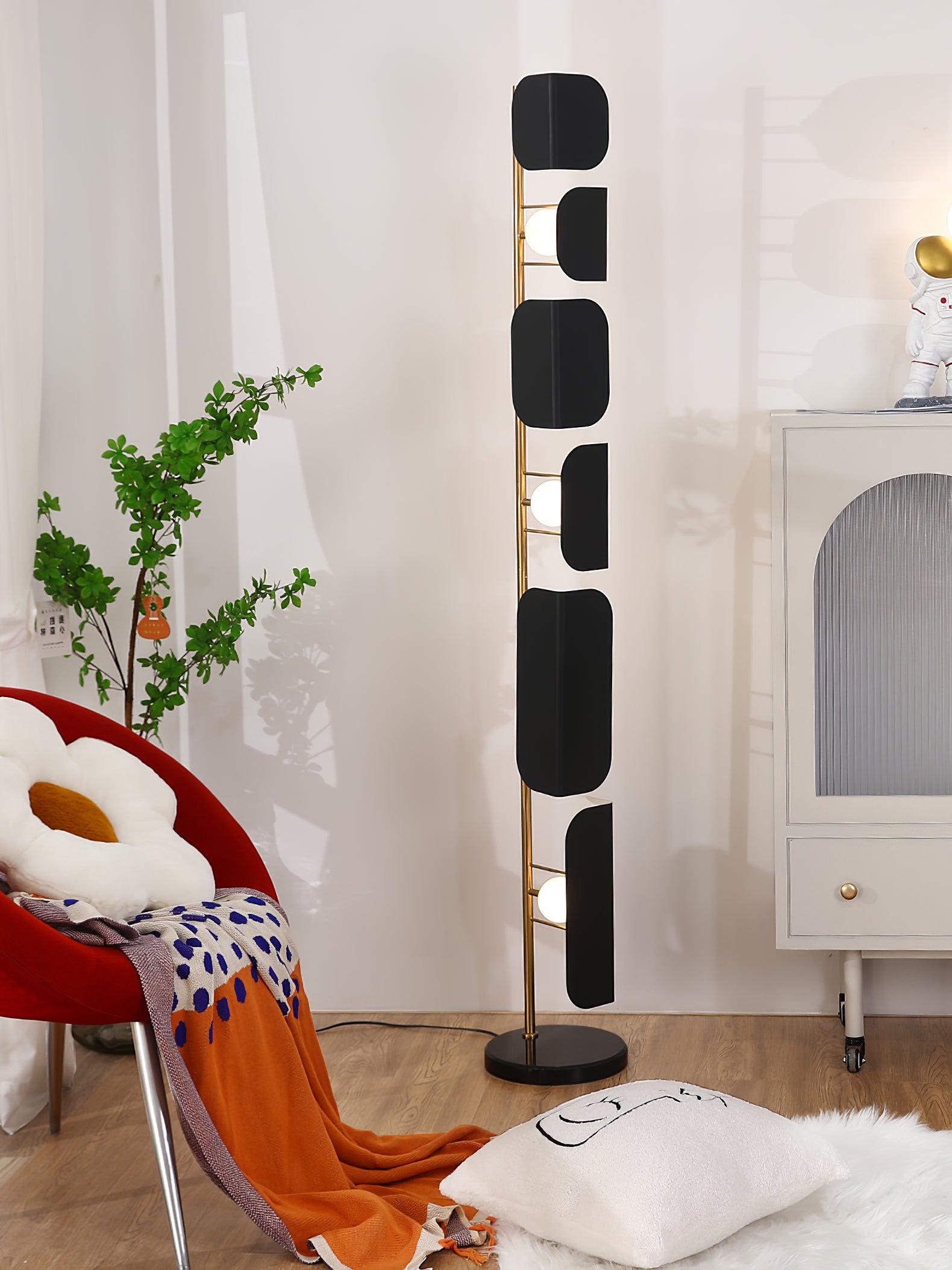 Leagan Contemporary Standing Floor Lamp with Marble Base and G4 LED