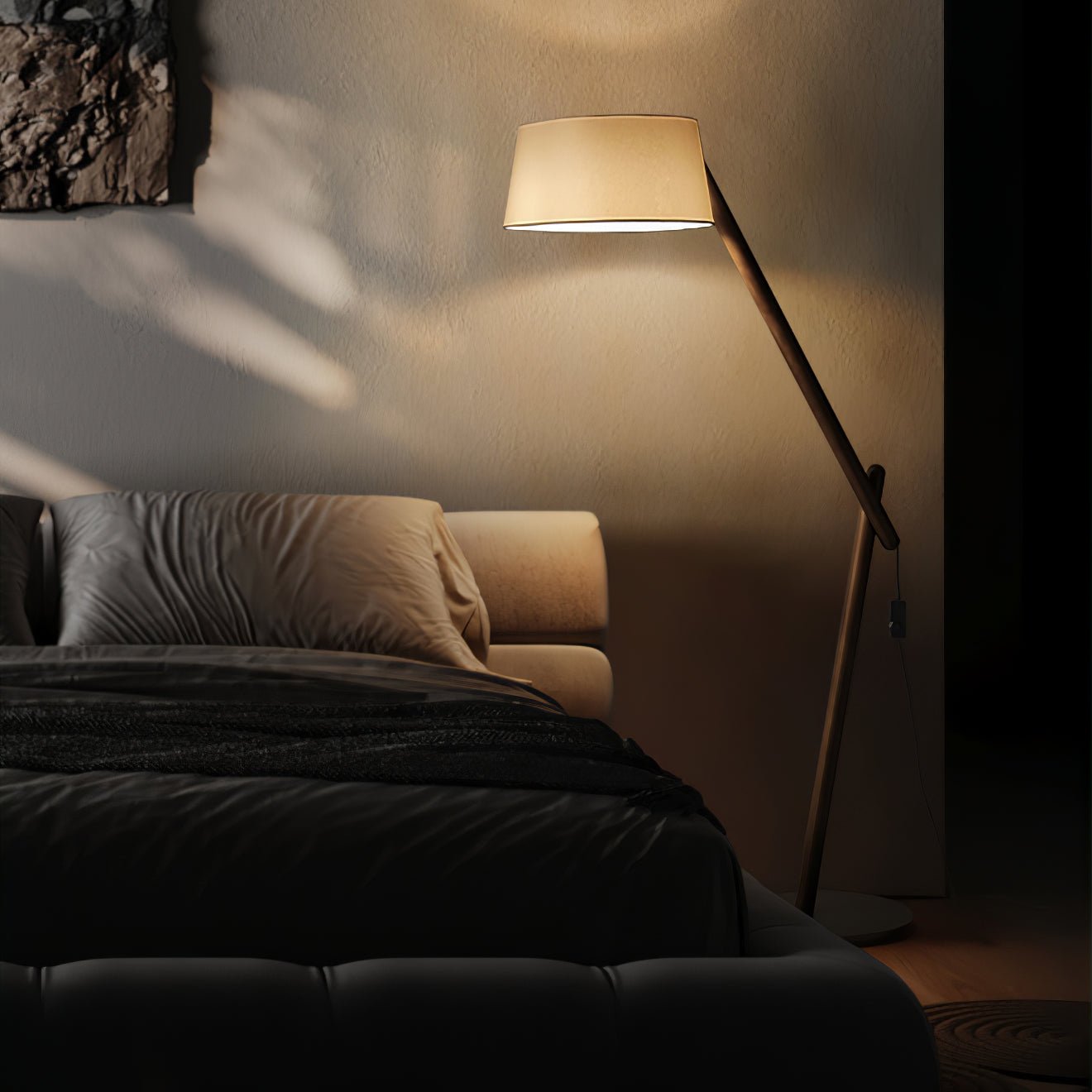 Modern Lean Pivot Adjustable Uplight Floor Lamp for Living Room and Office
