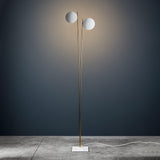 Modern LED Torchiere Floor Lamp with Slim Profile and Adjustable Warm Lighting