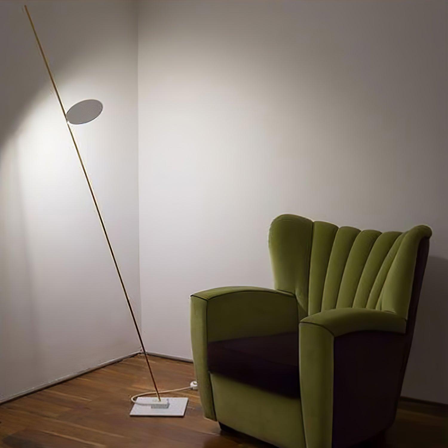 Modern LED Torchiere Floor Lamp with Slim Profile and Adjustable Warm Lighting