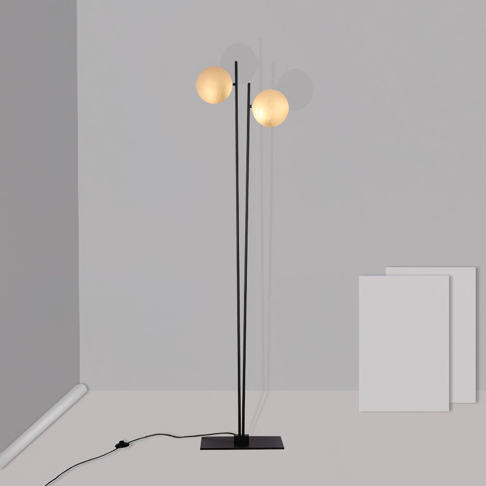 Modern LED Torchiere Floor Lamp with Slim Profile and Adjustable Warm Lighting
