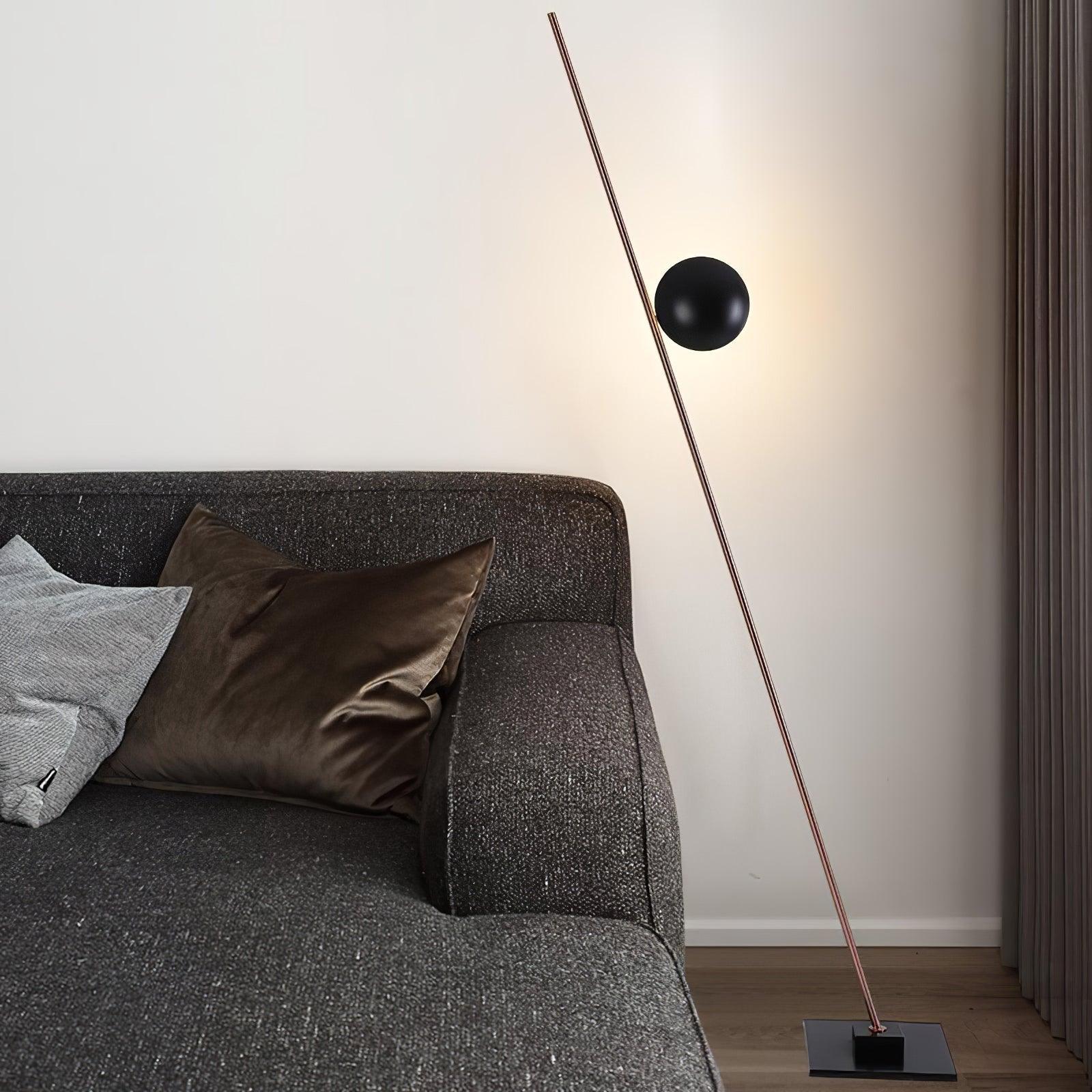 Modern LED Torchiere Floor Lamp with Slim Profile and Adjustable Warm Lighting