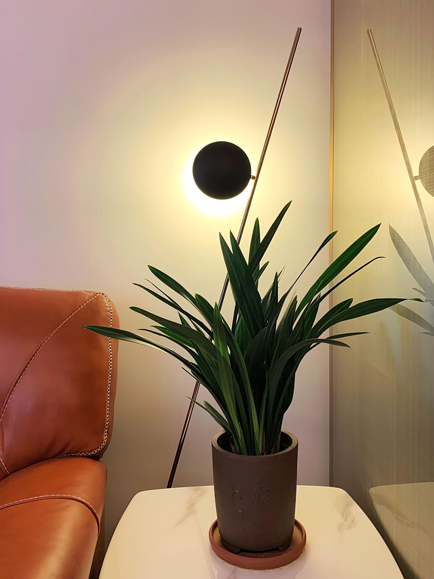 Modern LED Torchiere Floor Lamp with Slim Profile and Adjustable Warm Lighting