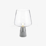 Modern Architectural Glass and Concrete Table Lamp for Elegant Bedside Lighting