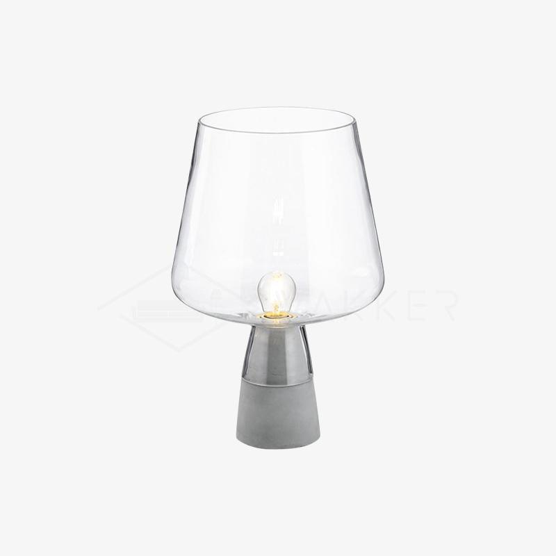 Modern Architectural Glass and Concrete Table Lamp for Elegant Bedside Lighting