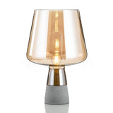 Modern Architectural Glass and Concrete Table Lamp for Elegant Bedside Lighting