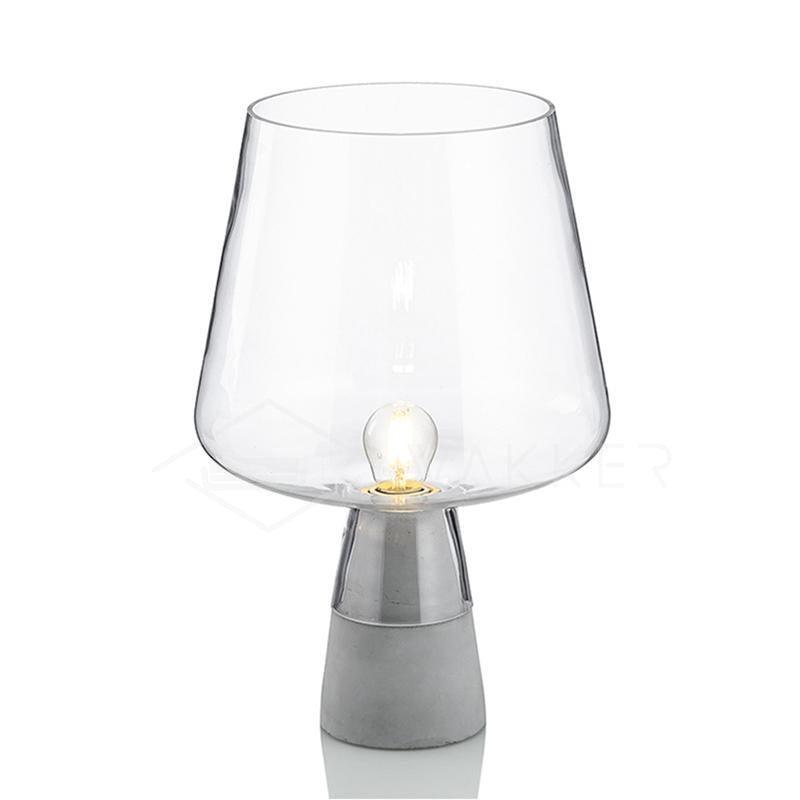 Modern Architectural Glass and Concrete Table Lamp for Elegant Bedside Lighting