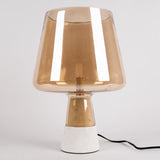 Modern Architectural Glass and Concrete Table Lamp for Elegant Bedside Lighting
