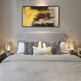 Modern Architectural Glass and Concrete Table Lamp for Elegant Bedside Lighting