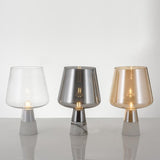 Modern Architectural Glass and Concrete Table Lamp for Elegant Bedside Lighting