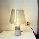 Modern Architectural Glass and Concrete Table Lamp for Elegant Bedside Lighting