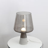 Modern Architectural Glass and Concrete Table Lamp for Elegant Bedside Lighting