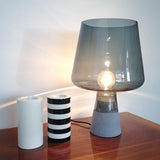 Modern Architectural Glass and Concrete Table Lamp for Elegant Bedside Lighting