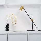 Lektor Modern Adjustable Table Lamp Articulated Reading Light for Office Gold and Black