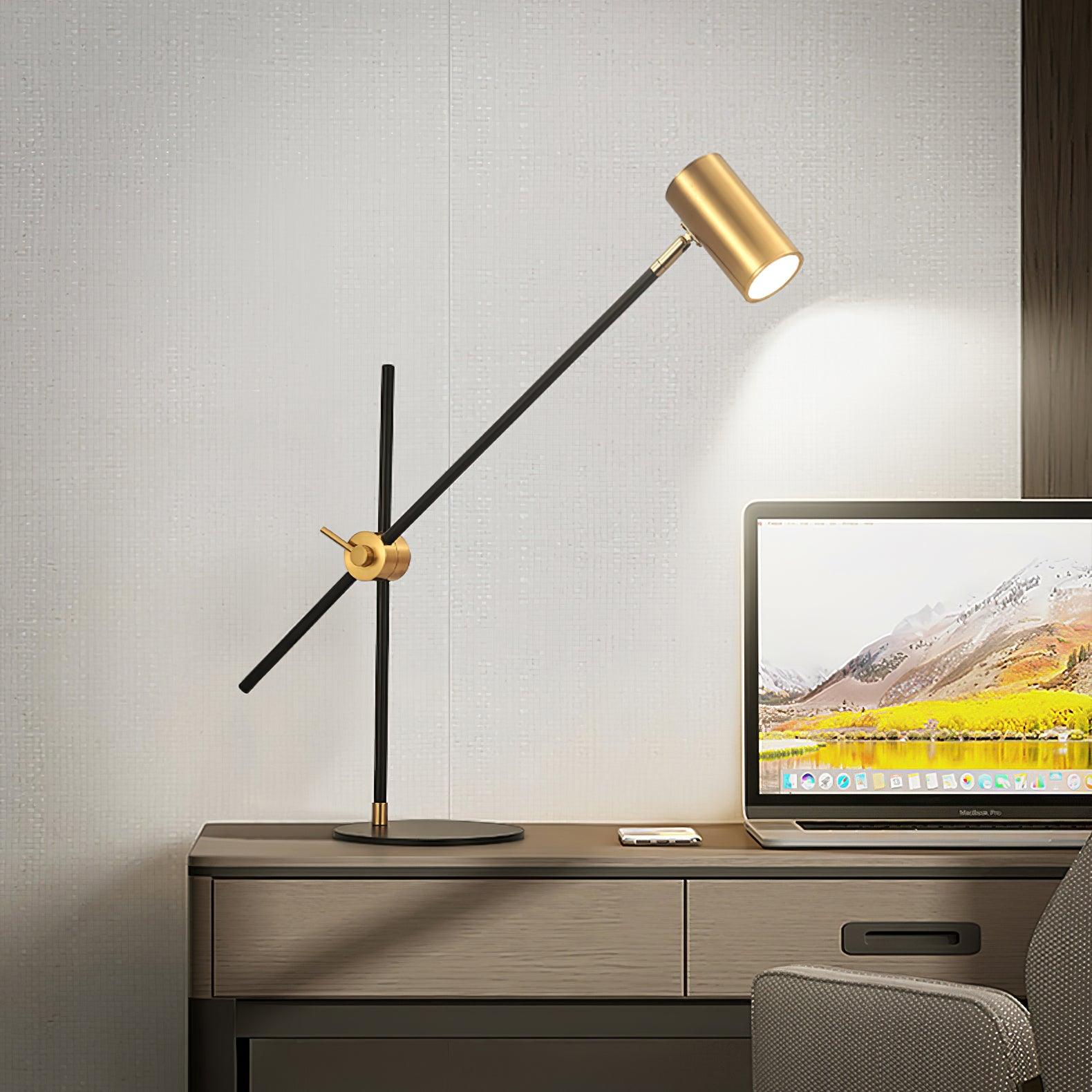 Lektor Modern Adjustable Table Lamp Articulated Reading Light for Office Gold and Black