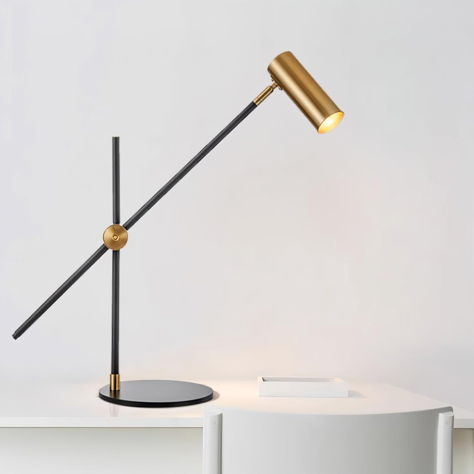 Lektor Modern Adjustable Table Lamp Articulated Reading Light for Office Gold and Black