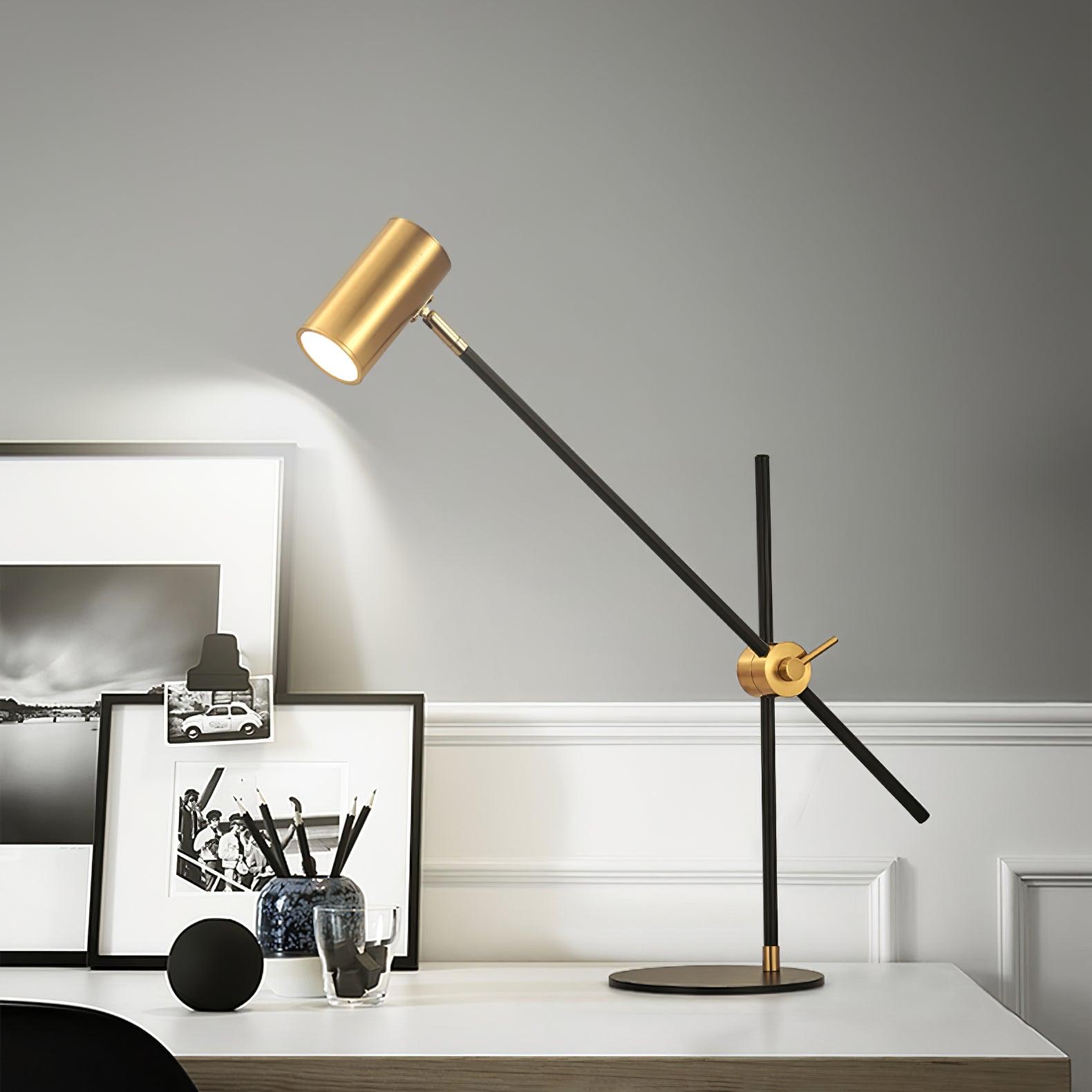Lektor Modern Adjustable Table Lamp Articulated Reading Light for Office Gold and Black