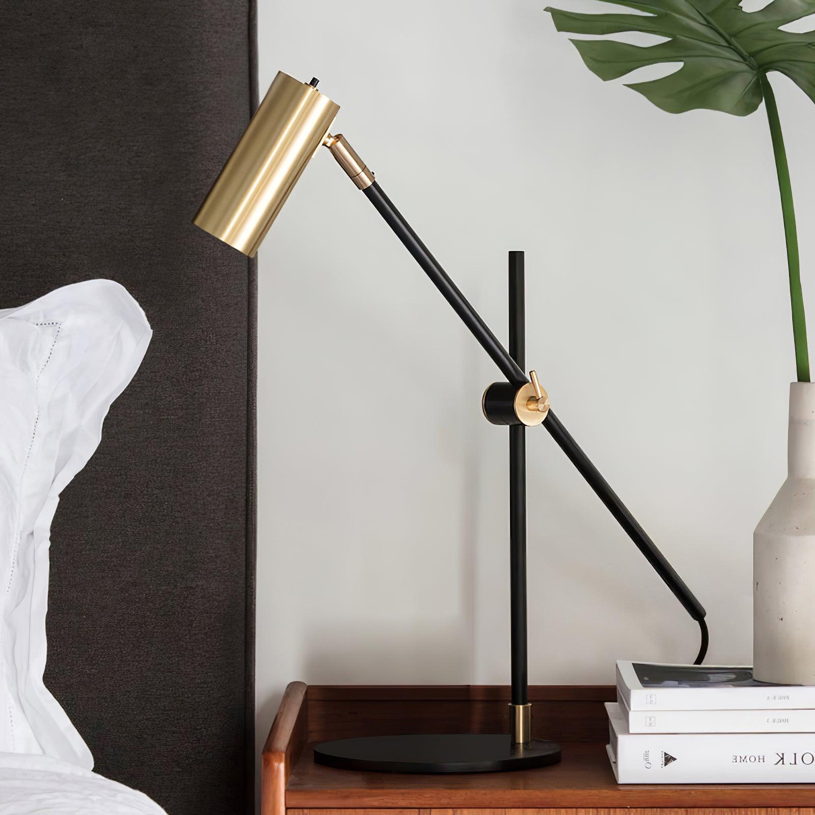 Lektor Modern Adjustable Table Lamp Articulated Reading Light for Office Gold and Black