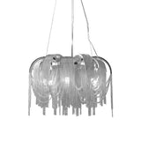 Modern Draped Metal Chain Chandelier LED Gasolier Lighting in Rose Gold and Chrome