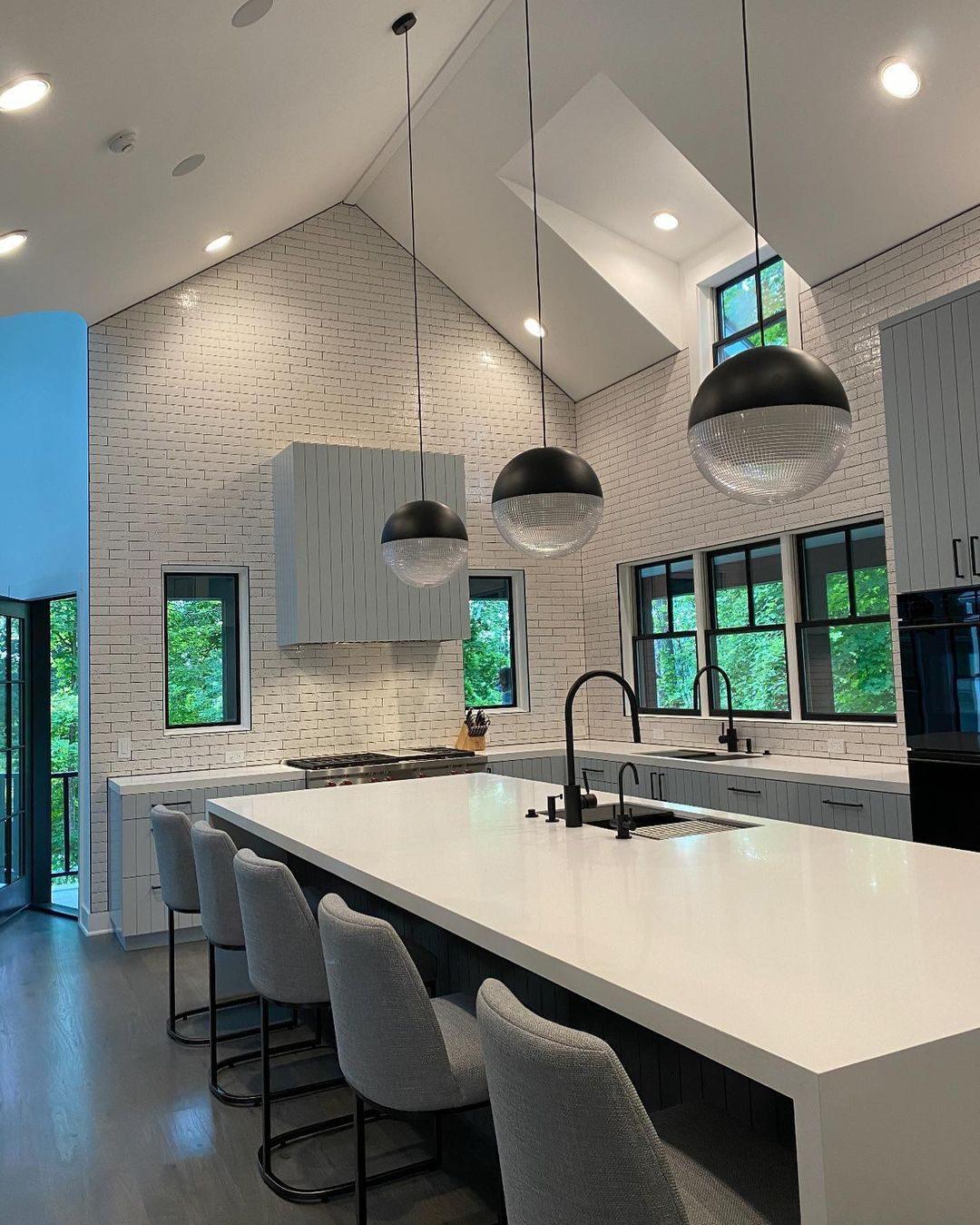 Modern Lens Flair Glass Pendant Light Contemporary Hanging Ceiling Lamp for Indoor Living Spaces