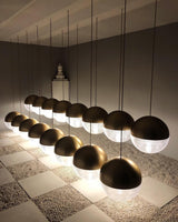 Modern Lens Flair Glass Pendant Light Contemporary Hanging Ceiling Lamp for Indoor Living Spaces