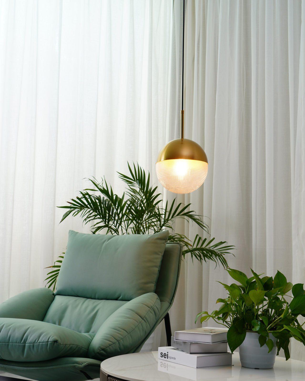 Modern Lens Flair Glass Pendant Light Contemporary Hanging Ceiling Lamp for Indoor Living Spaces