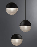 Modern Lens Flair Glass Pendant Light Contemporary Hanging Ceiling Lamp for Indoor Living Spaces