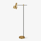 Lento Modern Floor Standing Lamp with Polished Gold and Black Finish