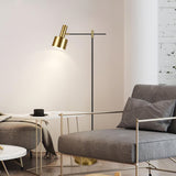 Lento Modern Floor Standing Lamp with Polished Gold and Black Finish