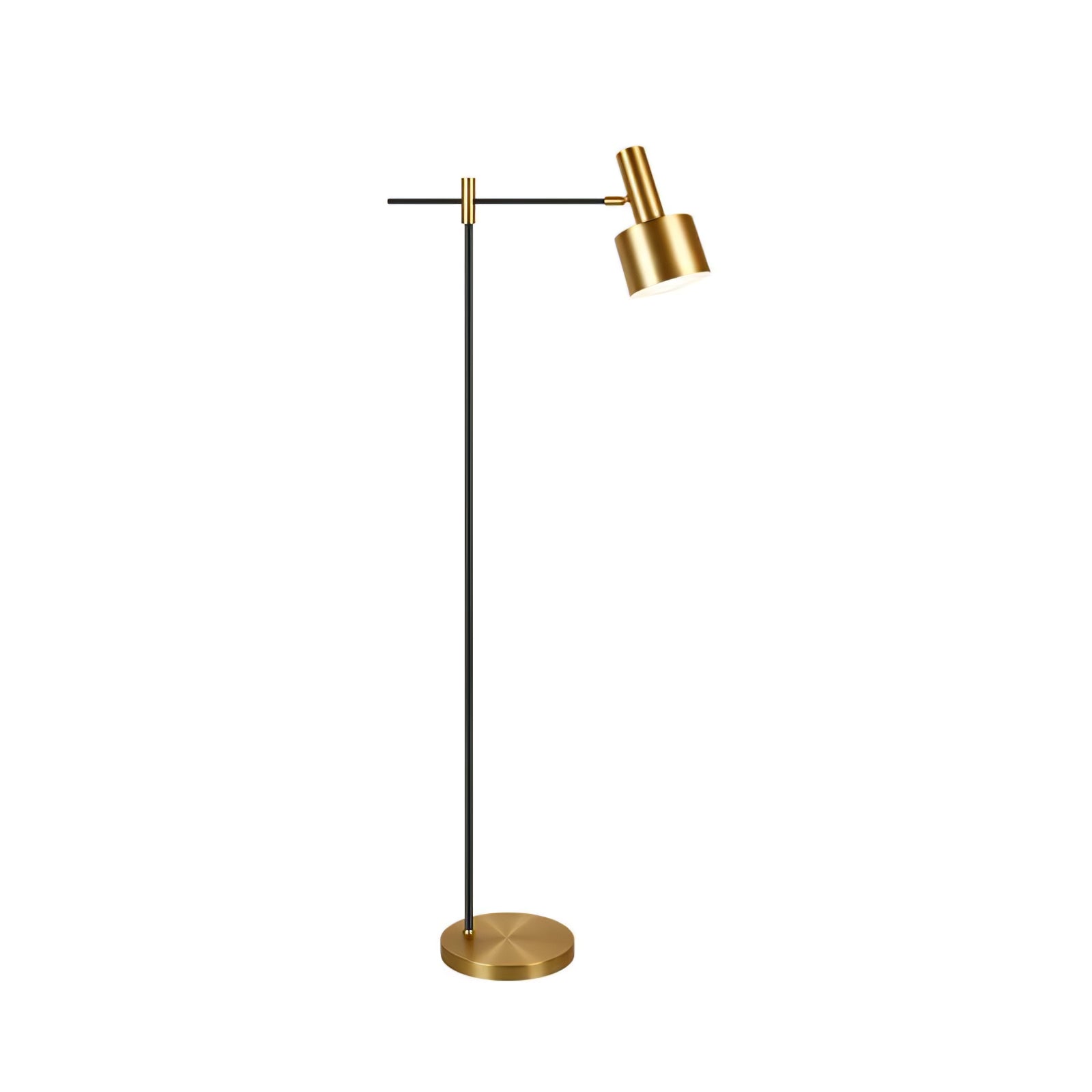 Lento Modern Floor Standing Lamp with Polished Gold and Black Finish