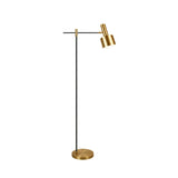 Lento Modern Floor Standing Lamp with Polished Gold and Black Finish